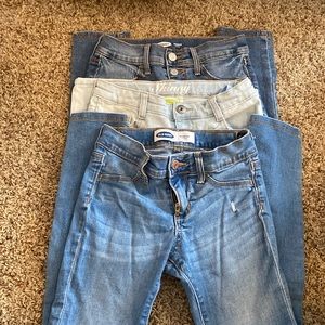 Set of three jeans/jeggings size 8